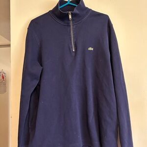 Lacoste Men's 1/4 Zip-Up Sweater in Dark Blue
